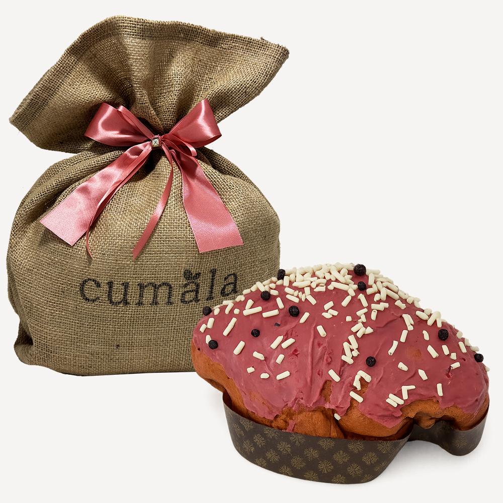 Colomba Artigianale con Frutti di Bosco, Cioccolato Bianco e Copertura di Cioccolato Ruby - Cumala